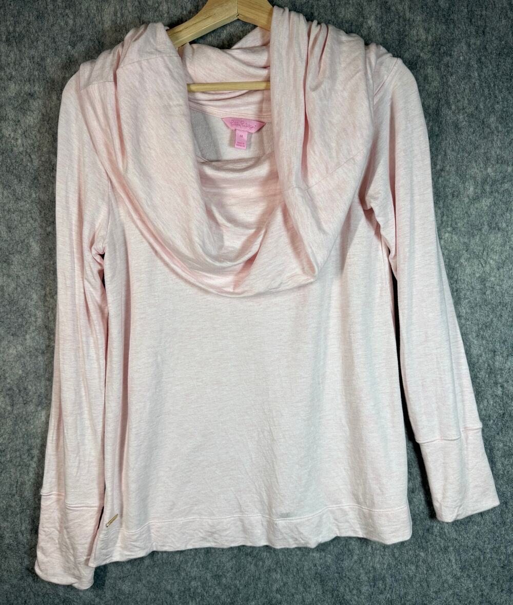 Lilly Pulitzer Finn Cowl Neck Pullover Super Soft Pink Size Medium 28247